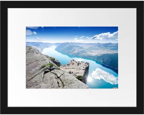 East Urban Home Preikestolen Lysefjord Coast in Norway Framed Photographic Print East Urban Home Size: 30cm H x 38cm W  - Size: Mini (Under 40cm High)