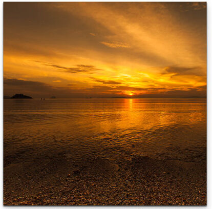 East Urban Home Sunset Beach Photographic Print on Canvas East Urban Home  - Size: Mini (Under 40cm High) East Urban Home Sunset Beach Photographic Print on Canvas East Urban Home  - Size: Mini (Under 40cm High)