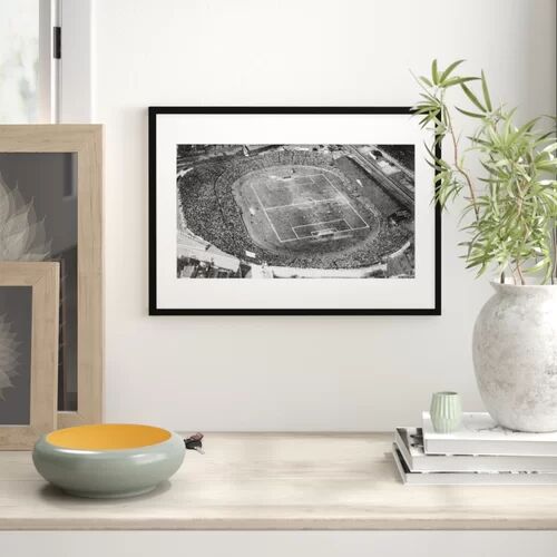 East Urban Home 'Aerial View of Stamford Bridge, Stadium of Chelsea Football Club, London' Photograph East Urban Home Size: 50 cm H x 70 cm W x 2.3 cm D, Format: Fram  - Size: 80 cm H x 60.4 cm W x 3.8 cm D