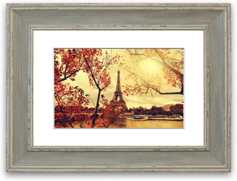 East Urban Home 'Eiffel Tower Retro Cornwall' Framed Photographic Print East Urban Home Size: 93 cm H x 126 cm W, Frame Options: Blue  - Size: 70 cm H x 93 cm W East Urban Home 'Eiffel Tower Retro Cornwall' Framed Photographic Print East Urban Home Size: 93 cm H x 126 cm W, Frame Options: Blue  - Size: 70 cm H x 93 cm W