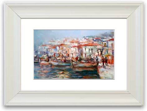 East Urban Home 'Venice Painting Cornwall Living Room' Framed Photographic Print East Urban Home Size: 93 cm H x 70 cm W, Frame Options: Matte White  - Size: 50 cm H x 70 cm W