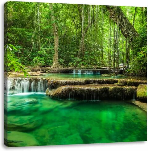 East Urban Home Tropical River Art Print on Canvas East Urban Home Size: 70cm H x 70cm W  - Size: 60 cm H x 60 cm W