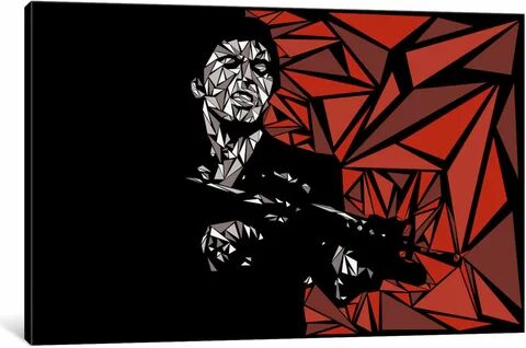 East Urban Home Scarface by Cristian Mielu - Wrapped Canvas Print East Urban Home Size: 66.04cm H x 101.6cm W x 1.91cm D  - Size: 101.6cm H x 66.04cm W x 1.91cm D