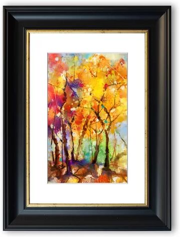 East Urban Home 'Autumn Trees' Framed Photographic Print East Urban Home Size: 126 cm H x 93 cm W, Frame Options: Grey  - Size: 93 cm H x 70 cm W