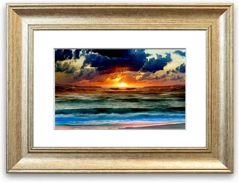East Urban Home 'Stunning Ocean Sun Clouds' Framed Photographic Print East Urban Home Size: 93 cm H x 70 cm W, Frame Options: Silver  - Size: 93 cm H x 126 cm W East Urban Home 'Stunning Ocean Sun Clouds' Framed Photographic Print East Urban Home Size: 93 cm H x 70 cm W, Frame Options: Silver  - Size: 93 cm H x 126 cm W