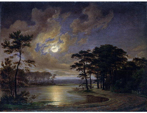East Urban Home Holstein Sea - Moonlight, 1847 by Johann Georg Haeselich Framed Art Print East Urban Home Size: Medium  - Size: 100cm H x 70cm W x 0.2cm D East Urban Home Holstein Sea - Moonlight, 1847 by Johann Georg Haeselich Framed Art Print East Urban Home Size: Medium  - Size: 100cm H x 70cm W x 0.2cm D