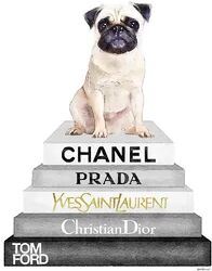 East Urban Home 'Grey on Grey Bookstack Topped by Pug' Watercolour Painting Print on Canvas East Urban Home Size: 66.04cm H x 45.72cm W x 3.81cm D  - Size: 66.04cm H x 66.04cm W x 1.91cm D East Urban Home 'Grey on Grey Bookstack Topped by Pug' Watercolour Painting Print on Canvas East Urban Home Size: 66.04cm H x 45.72cm W x 3.81cm D  - Size: 66.04cm H x 66.04cm W x 1.91cm D