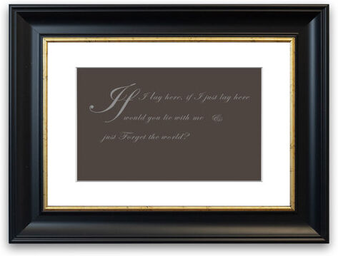 East Urban Home 'If I Lay Here If I Just Snow Patrol 2' Framed Photographic Print East Urban Home Size: 93 cm H x 126 cm W, Frame Options: Matte Black  - Size: 50 cm H x 70 cm W East Urban Home 'If I Lay Here If I Just Snow Patrol 2' Framed Photographic Print East Urban Home Size: 93 cm H x 126 cm W, Frame Options: Matte Black  - Size: 50 cm H x 70 cm W