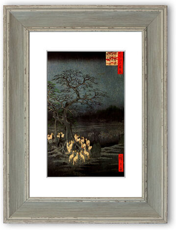 East Urban Home Fire Foxes Cornwall' by Hiroshige Framed Photographic Print East Urban Home Size: 126 cm H x 93 cm W, Frame Options: Blue  - Size: 93 cm H x 70 cm W East Urban Home Fire Foxes Cornwall' by Hiroshige Framed Photographic Print East Urban Home Size: 126 cm H x 93 cm W, Frame Options: Blue  - Size: 93 cm H x 70 cm W