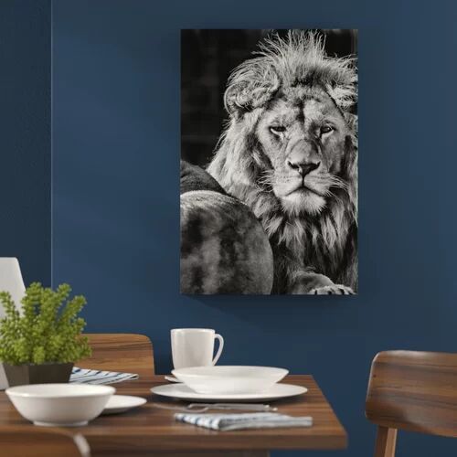 East Urban Home Beautiful Lion Couple in Monochrome Wall Art on Canvas East Urban Home Size: 100 cm H x 70 cm W  - Size: 70cm H x 100cm W East Urban Home Beautiful Lion Couple in Monochrome Wall Art on Canvas East Urban Home Size: 100 cm H x 70 cm W  - Size: 70cm H x 100cm W