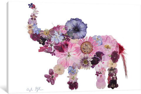 East Urban Home 'Elephant-Evelyn' Print on Wrapped Canvas East Urban Home Size: 45.72cm H x 66.04cm W x 3.81cm D  - Size: 101.6cm H x 66.04cm W x 1.91cm D East Urban Home 'Elephant-Evelyn' Print on Wrapped Canvas East Urban Home Size: 45.72cm H x 66.04cm W x 3.81cm D  - Size: 101.6cm H x 66.04cm W x 1.91cm D