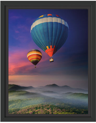 East Urban Home 'Hot Air Balloons in the Alps' Framed Photographic Print East Urban Home  - Size: 80cm H x 60cm W East Urban Home 'Hot Air Balloons in the Alps' Framed Photographic Print East Urban Home  - Size: 80cm H x 60cm W