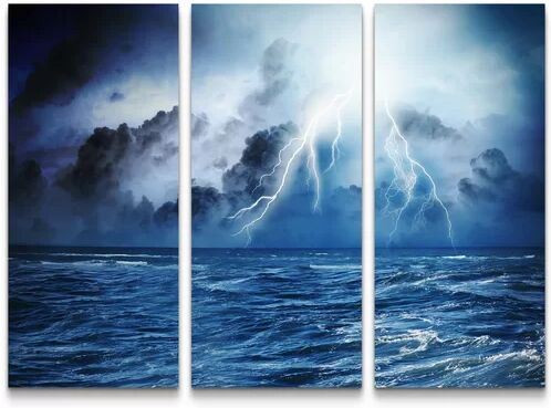 East Urban Home Choppy Seas During a Storm Photographic Art Print Multi-Piece Image on Canvas East Urban Home  - Size: Mini (Under 40cm High)