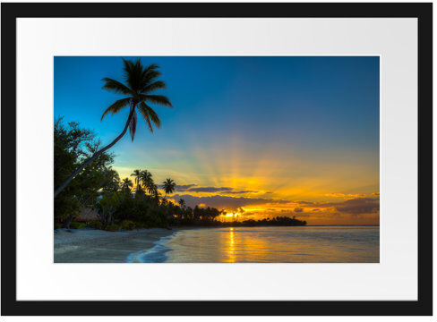 East Urban Home Palm Trees at the Beach Framed Photographic Print` East Urban Home Size: 40cm H x 55cm W  - Size: Mini (Under 40cm High) East Urban Home Palm Trees at the Beach Framed Photographic Print` East Urban Home Size: 40cm H x 55cm W  - Size: Mini (Under 40cm High)
