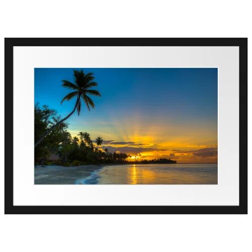 East Urban Home Palm Trees at the Beach Framed Photographic Print` East Urban Home Size: 40cm H x 55cm W  - Size: Mini (Under 40cm High)
