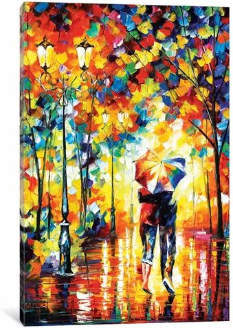 East Urban Home 'Under One Umbrella' Painting on Wrapped Canvas East Urban Home Size: 101.6cm H x 66.04cm W x 3.81cm D  - Size: 101.6cm H x 66.04cm W x 1.91cm D