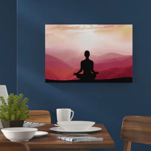 East Urban Home Meditating Man in the Mountains Wall Art on Canvas East Urban Home Size: 70cm H x 100cm W  - Size: 60cm H x 80cm W East Urban Home Meditating Man in the Mountains Wall Art on Canvas East Urban Home Size: 70cm H x 100cm W  - Size: 60cm H x 80cm W