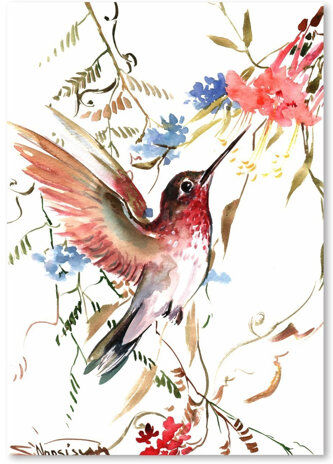 Americanflat 'Hummingbird' by Suren Nersisyan Painting Print on Wrapped Canvas Americanflat Size: 30 cm H x 20 cm W  - Size: 30 cm H x 20 cm W Americanflat 'Hummingbird' by Suren Nersisyan Painting Print on Wrapped Canvas Americanflat Size: 30 cm H x 20 cm W  - Size: 30 cm H x 20 cm W