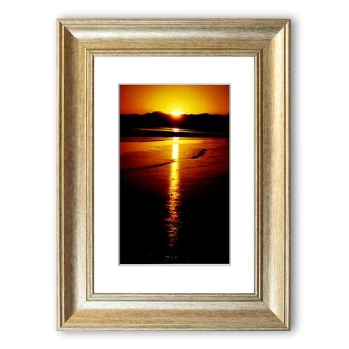 East Urban Home 'Glistering Golden Ocean Cornwall' Framed Photographic Print East Urban Home Size: 126 cm H x 93 cm W, Frame Options: Silver  - Size: 70 cm H x 93 cm W East Urban Home 'Glistering Golden Ocean Cornwall' Framed Photographic Print East Urban Home Size: 126 cm H x 93 cm W, Frame Options: Silver  - Size: 70 cm H x 93 cm W