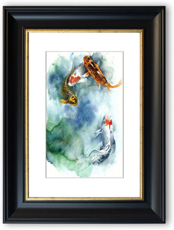 East Urban Home 'Koi Fishpond Cornwall' Framed Photographic Print East Urban Home Size: 70 cm H x 50 cm W, Frame Options: Black  - Size: 126 cm H x 93 cm W East Urban Home 'Koi Fishpond Cornwall' Framed Photographic Print East Urban Home Size: 70 cm H x 50 cm W, Frame Options: Black  - Size: 126 cm H x 93 cm W