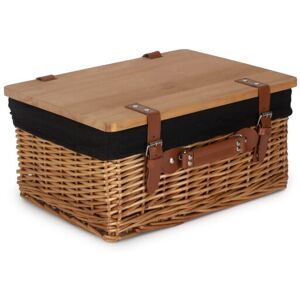 Lily Manor Wicker Lined Gift or Storage Hamper Basket with Lid Double Steamed/Navy 19cm H x 46cm W x 30cm D Lily Manor Wicker Lined Gift or Storage Hamper Basket with Lid Double Steamed/Navy 19cm H x 46cm W x 30cm D