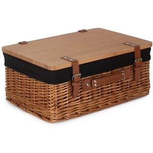 Lily Manor Wicker Lined Gift or Storage Hamper Basket with Lid Double Steamed/Black 26cm H x 51cm W x 36cm D Lily Manor Wicker Lined Gift or Storage Hamper Basket with Lid Double Steamed/Black 26cm H x 51cm W x 36cm D