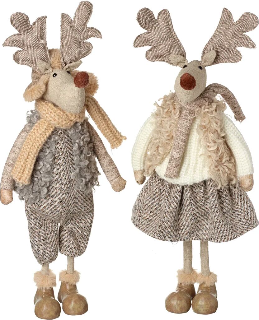 The Seasonal Aisle 2 Piece Boy and Girl Reindeer Decoration Set 50.0 H x 18.0 W x 18.0 D cm