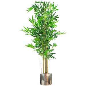 Leaf Artificial Bamboo Plants Trees Planter Realistic Silver 120cm H x 60cm W x 60cm D
