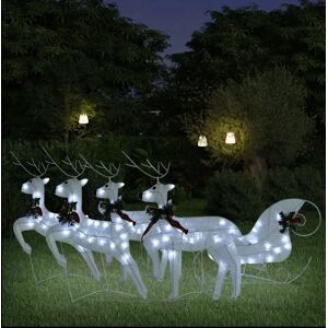 The Seasonal Aisle 4 Piece 100 LED Reindeers and Sleigh Lighted Sign white 165.1 H x 109.22 W x 15.5 D cm