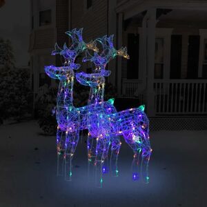 The Seasonal Aisle Acrylic Christmas Reindeers Lighted Display Set 100.0 H x 60.0 W x 16.0 D cm