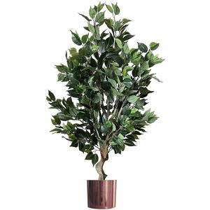 Leaf Artificial Evergreen Ficus Tree Planter Copper 100cm H x 50cm W x 50cm D