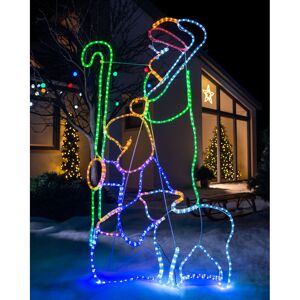 The Seasonal Aisle Multicolour Nativity 2 Wise Men Christmas Rope Light 150cm H X 25cm L X 92cm D
