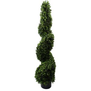 Leaf 120Cm Artificial Buxus Topiary in Planter Green 120 H x 30 W x 30 D cm