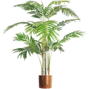 Large Artificial Palm Tree Areca Planter Realistic Leaf Design 120cm 4ft Copper 120cm H X 80cm W X 80cm D