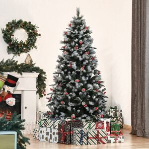 The Seasonal Aisle 180cm H Green Pine Flocked Christmas Tree Green 6' H
