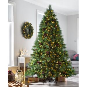 The Seasonal Aisle Portland Green Pine Artificial Christmas Tree with Stand 7.5ft H x 4.83ft W x 4.83ft D
