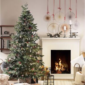 The Seasonal Aisle Frosted Green Pine Artificial Christmas Tree with Stand 5.91ft H x 4.27ft W x 4.27ft D