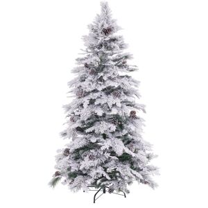 The Seasonal Aisle Hico Snowed Large 7ft White/Green Pine Artificial Christmas Tree with Stand 210cm H