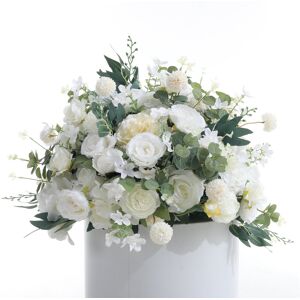 The Seasonal Aisle Peony Centerpiece White 50cm H X 50cm W X 50cm D