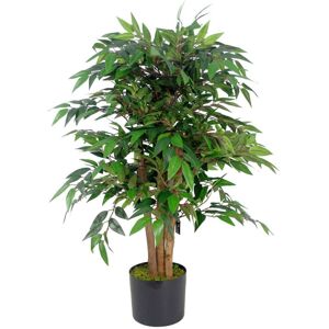 90cm Leaf Realistic Artificial Ficus Tree / Plant Green 90cm H X 60cm W X 60cm D