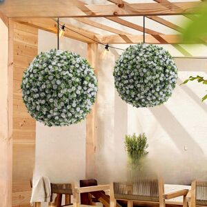 The Seasonal Aisle Topiary Balls Set of 2, Artificial Topiary Flower Balls for Home Decor Pink 55cm H x 55cm x W x 55cm D