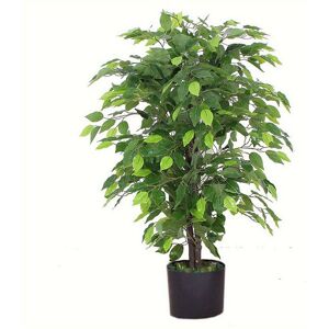 Artificial Ficus Tree Plant 90cm Bush Ficus Realistic Faux Plants Leaf Design Green 90cm H X 60cm W X 60cm D