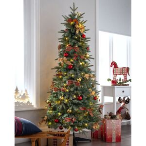 The Seasonal Aisle Pre-Lit Pop Up Decorated 6ft Green Artificial Christmas Tree with 100 Warm White Lights with Stand 182.88cm H