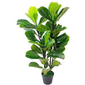 Artificial Plant Fiddle Fig Tree Green Realistic Faux Plants Leaf 3ft 90cm Green 90cm H X 40cm W X 40cm D