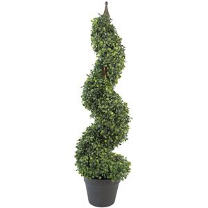 Leaf Artificial Boxwood Spiral Tree Topiary 3ft 90cm Buxus Spiral Single Realistic Green 90cm H X 25cm W X 25cm D