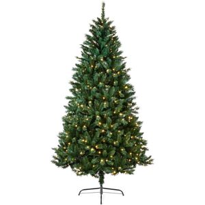 The Seasonal Aisle 7ft Pre-lit Artificial Nordic Fir Christmas Tree with Stand Green 213.36cm H