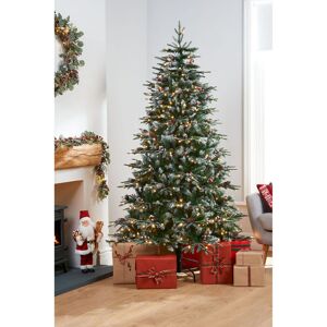 The Seasonal Aisle Green Realistic Spruce Christmas Tree with 500 LED Chasing Lights and Pinecones 7' H
