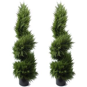 Leaf 120Cm Artificial Boxwood Topiary in Pot Liner Green 120cm H X 40cm W X 40cm D