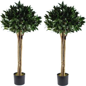 Leaf 120cm Faux Boxwood Topiary in Pot Liner Green 120cm H X 50cm W X 50cm D