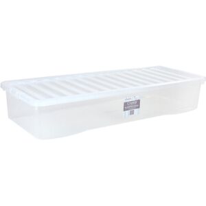 Wham Crystal 55L Plastic Storage Box Pack of 3 Clear Clear 55L
